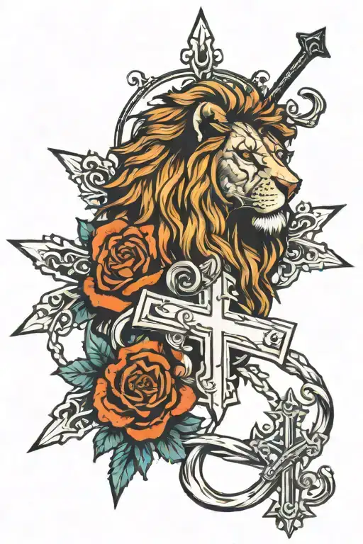 Lion And Cross