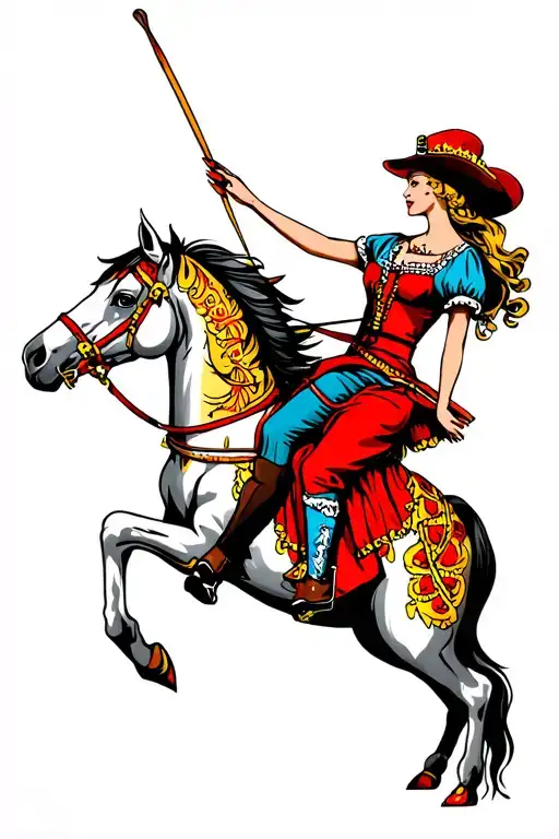 Circus Horse And Girl Rider