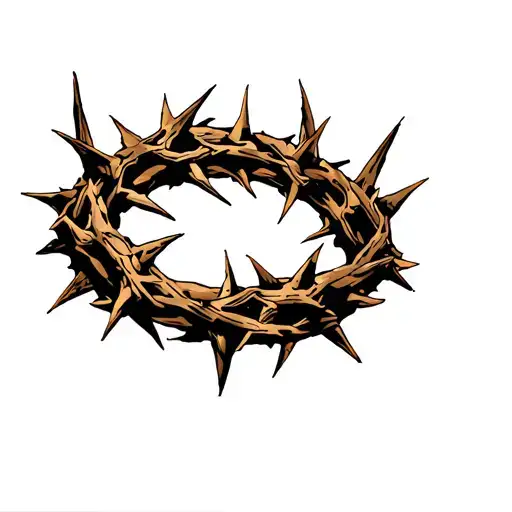 Crown Of Thorns On Elbow With Some Of The Thorns Poking In The Skin With Something In The Middle