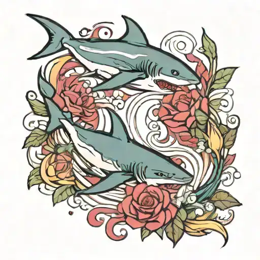 Shark And Marmaid Falling In Love