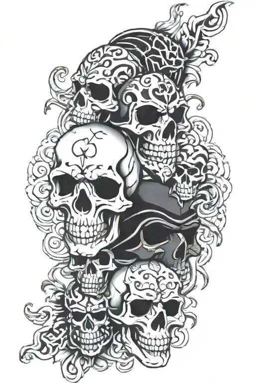 5 Mask Skull Heads Design