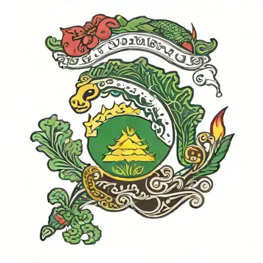 Surinam Flag With An Indian