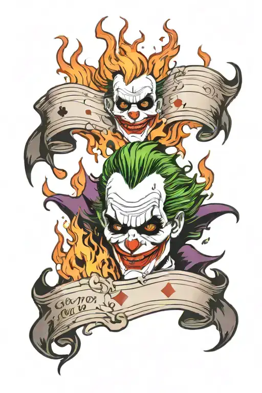 Joker Card On Fire In Profile