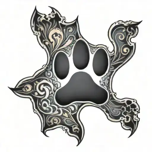 Dog Paw Print Surrounded