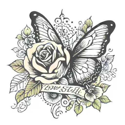 Rose That Says Love Yourself With Butterflys Around It