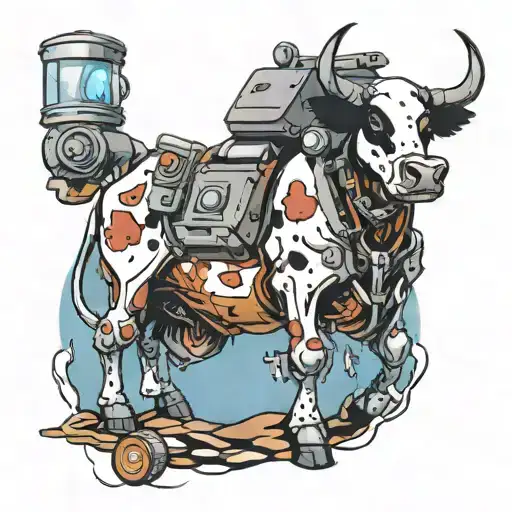 Robotic Cow Being Abducted