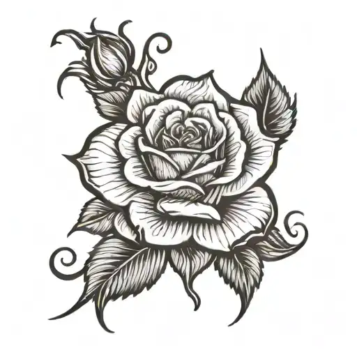 Make A Sketch Of A Rose Tattoo On Your Hand