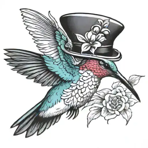Hummingbird Wearing Hat