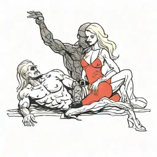 Very Slim White Blonde Female Submit To A Muscular Big African Male