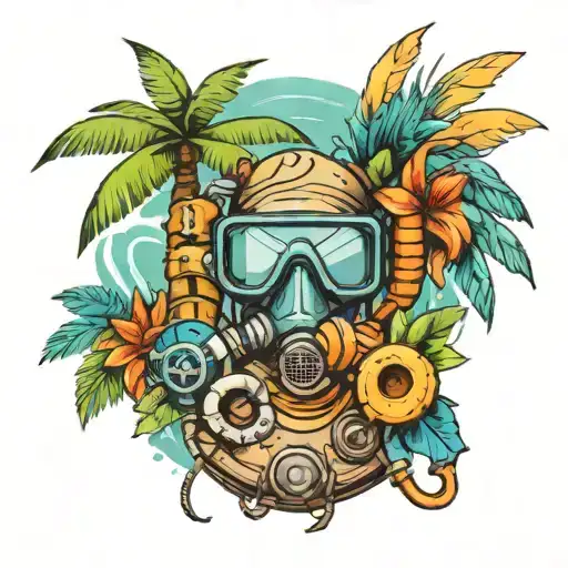 Palm Tree And Snorkel Gear