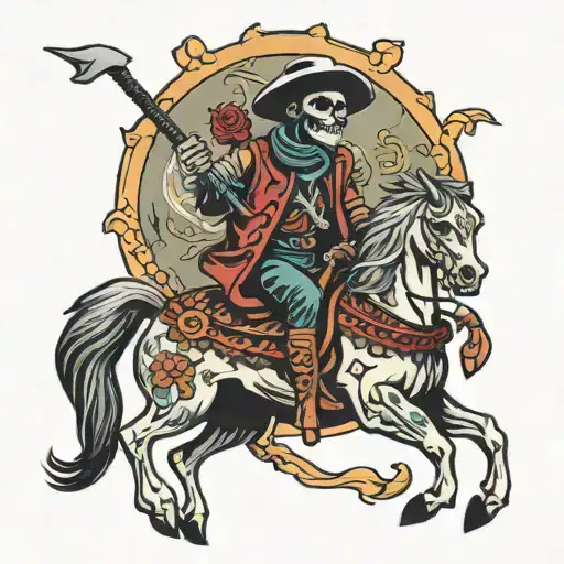 Day Of The Dead Cowboy Riding A Horse