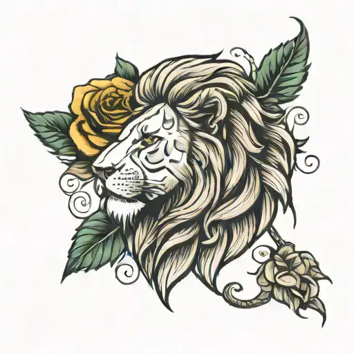 Lion And Rose