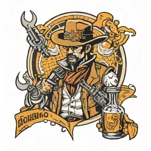Futuristic Cowboy With Bourbon Glass