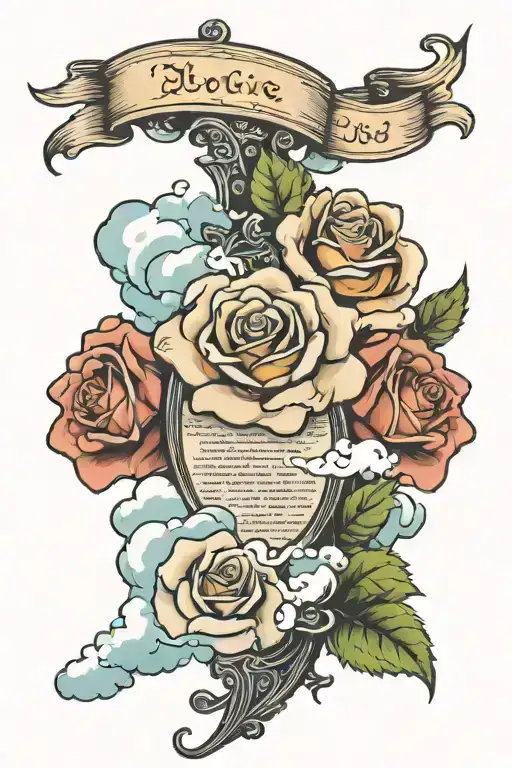 Rose With A Bible Verse With Clouds