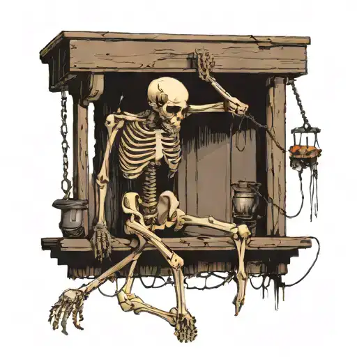 Skeleton At Gallows About To Execute Someone