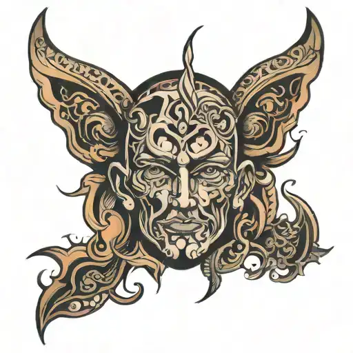 Face With Black Background