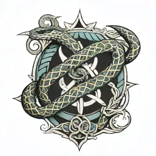 Ouroboros Snake Trinity Knot