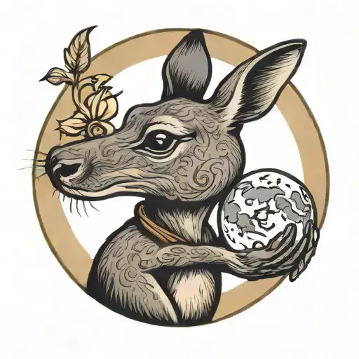Kangaroo Holding The Moon In Its Hands