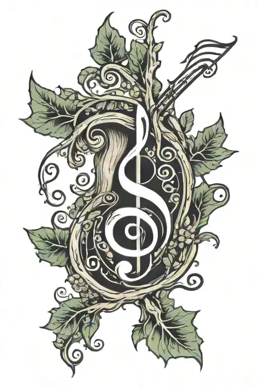 Bass Clef Tree Trunk With Music Not Leaves