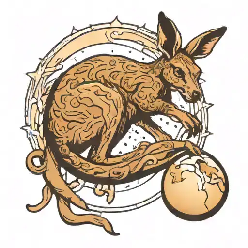 Kangaroo Holding A Moon In Its Hands