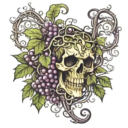 Death Transforming Into A Grape Vine Wrapping