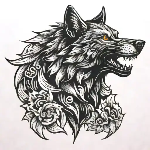 Black Wolf Head