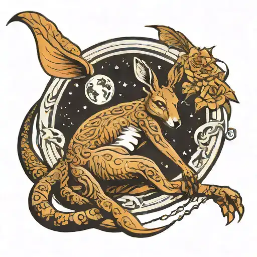 Kangaroo Holding The Moon In Its Hands