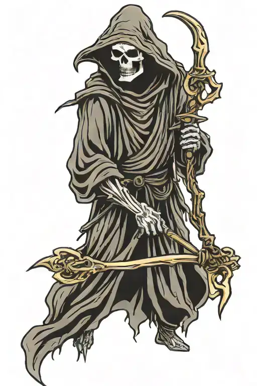 Grim Reaper Holding A Scythe