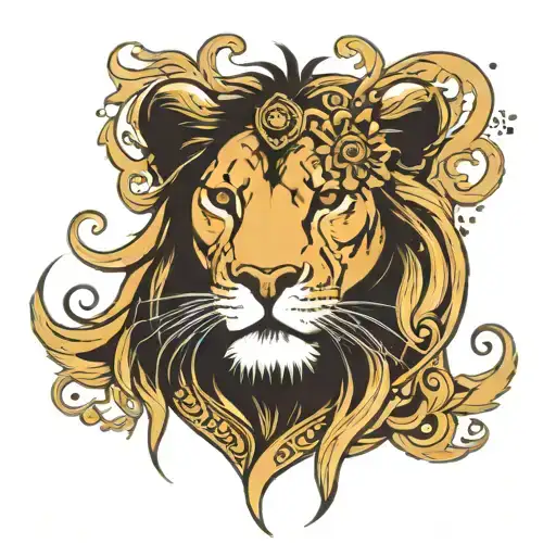 Half Golden Retirever Face Half Lion