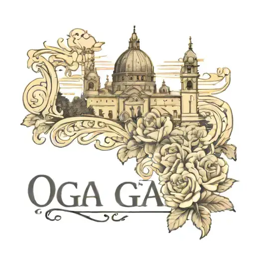 Name Olga In Cyrillic With St Peters Basilica In Background