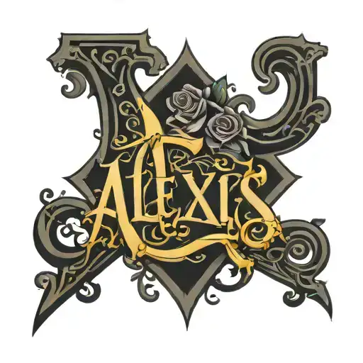 Alexis Written In Gothic Lettering