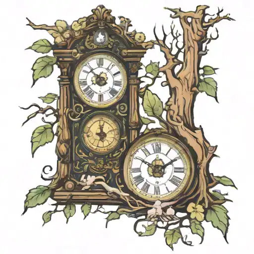 Grandfather Clock Inside A Tree