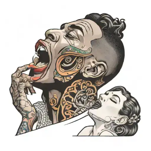 Woman Licking Black Male Face