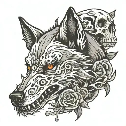 Wolf And Skull