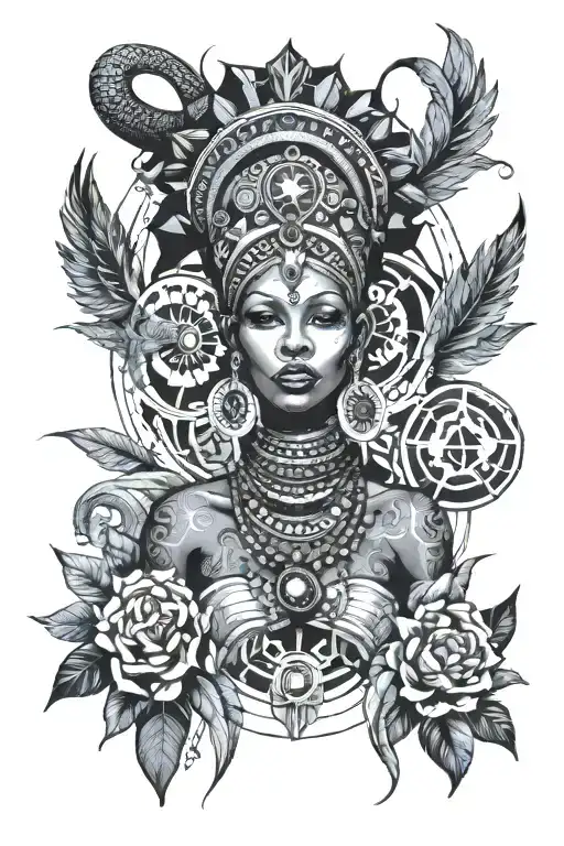 African Goddess Surrounded