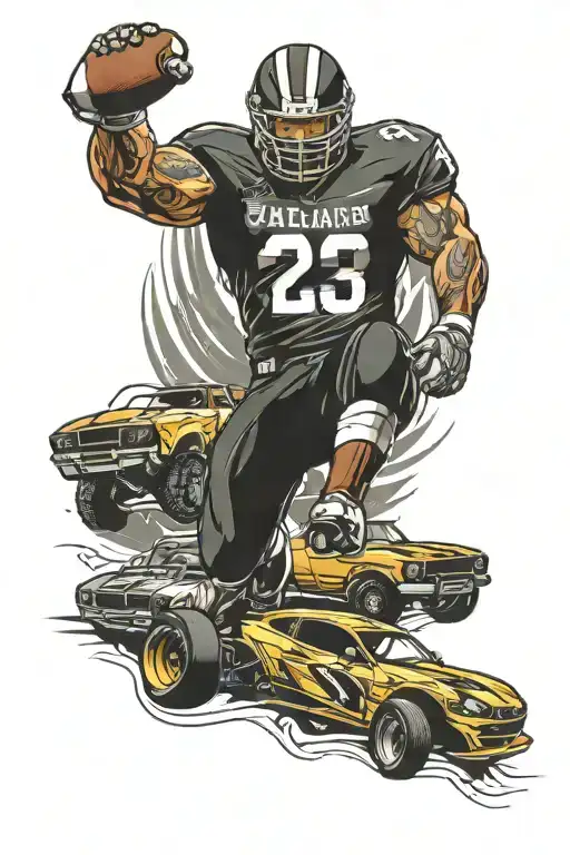 Football Wrestling Racing Car Surrounded