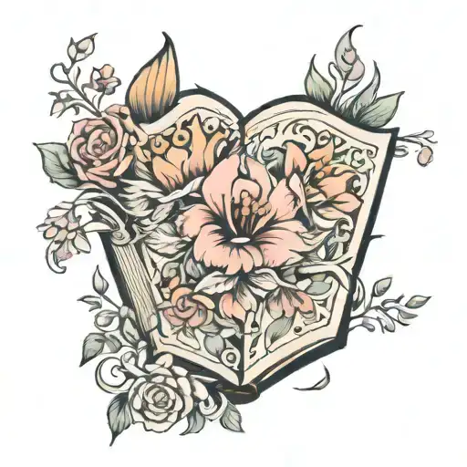 Floral Frame Book In Hands