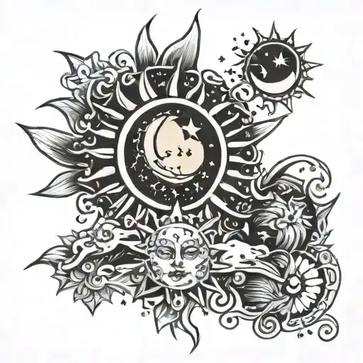 Sun Moon Stars Universe Inside