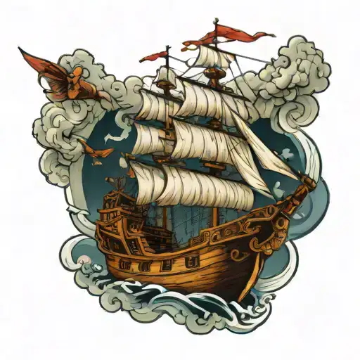 Pirate Ship And Heaven