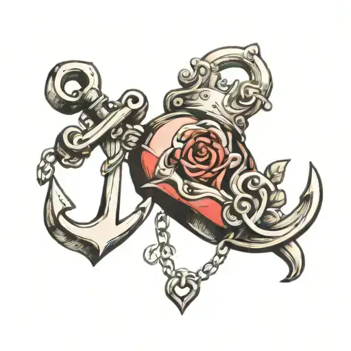 Anchor Heart Shaped Lock