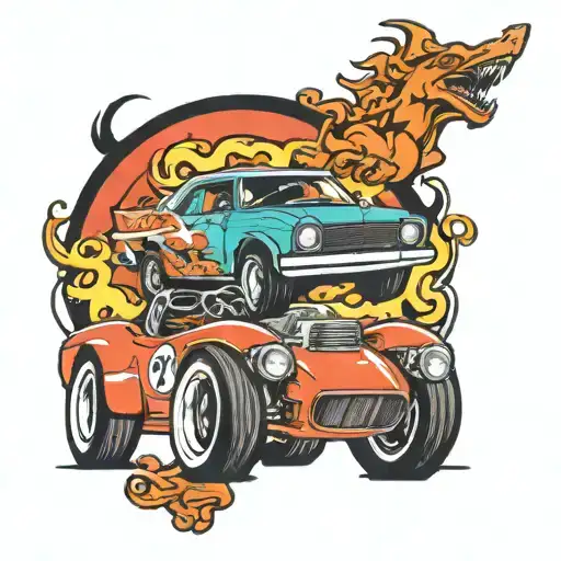 70'S Cartoon Race Cars