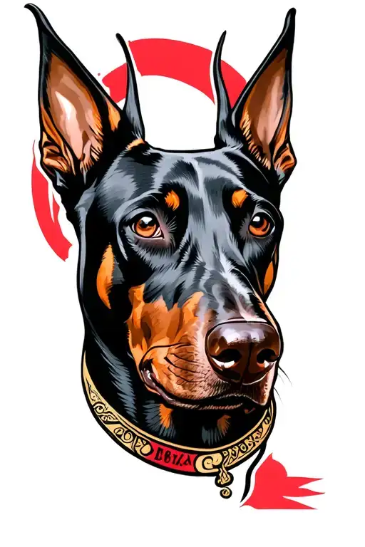 Doberman Dog Head