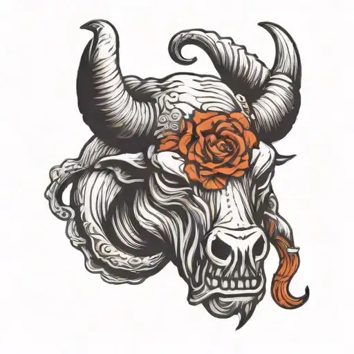 Bull Horns Minimalistic With No Skull