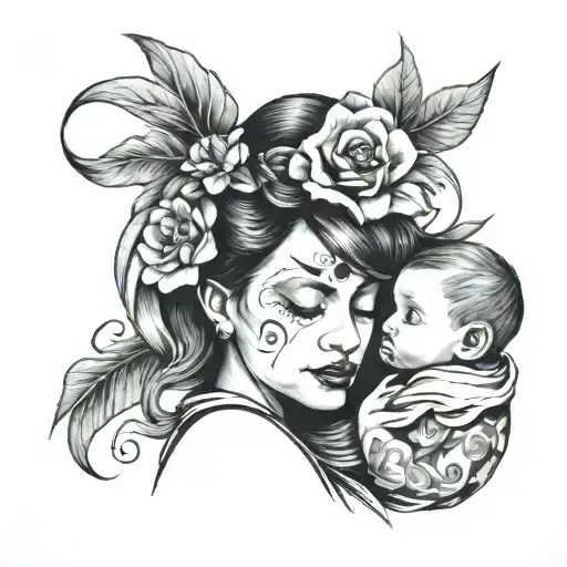 Mom Carrying Her Child