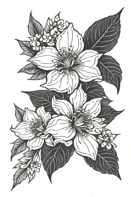 Flower Large Black Leaves