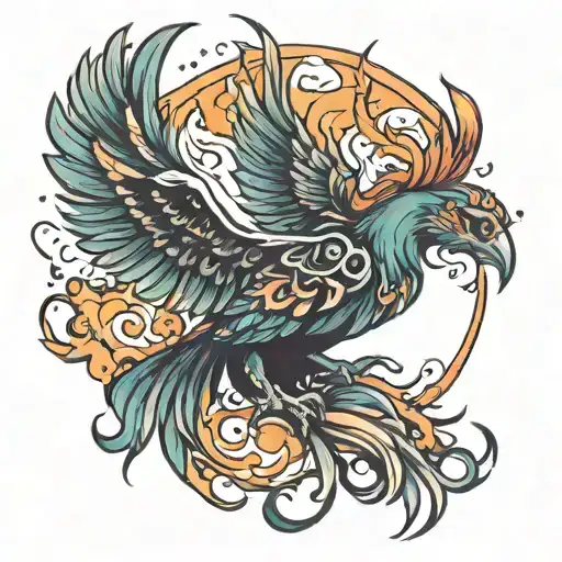 Female Phoenix Rising From The Ashes