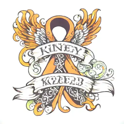 Kidney Disease Awareness Ribbon With The Date 6-1-23