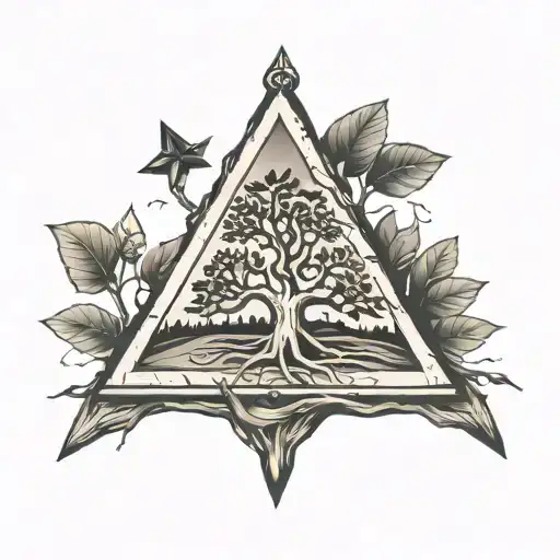 Tree Root And Triangle Shape