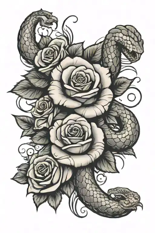 Roses And Snake Wrapping It