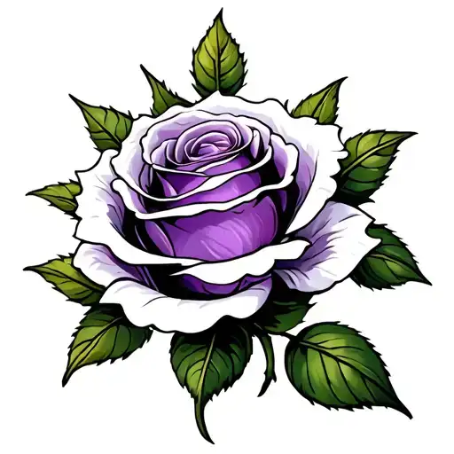 Small Purple Rose With White Tips Touch